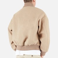 Blouson de Baseball pour hommes, veste unisexe de couleur unie en tricot, col ras du cou, avec boutons
