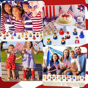 Patriotic 4th July Bulk Promotional Silk <b>Screen</b> Printed Rubber Ducks Mini Duck Cruise Ships Baby Showers <b>Bath</b> Toys Kids Gifts - Product Image 4