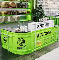 Bureau de réception de style conteneur maritime créatif |   Comptoir de caisse en métal industriel pour café, bar, centre commercial, restaurant