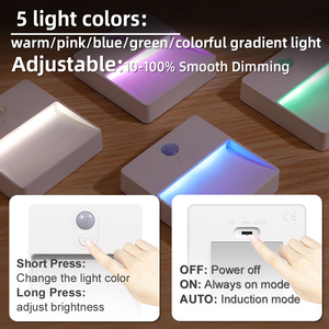 Nouvelle veilleuse <span class=keywords><strong>LED</strong></span> intelligente USB 2026 avec <span class=keywords><strong>détecteur</strong></span> <span class=keywords><strong>de</strong></span> <span class=keywords><strong>mouvement</strong></span> sans fil, corps <span class=keywords><strong>de</strong></span> <span class=keywords><strong>lampe</strong></span> moderne en ABS pour éclairage d'ambiance <span class=keywords><strong>de</strong></span> chambre - Product Image 5