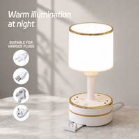 Nouvelle multiprise avec prises standard US, UK et européennes, lampe de bureau protectrice pour les yeux avec USB et multiprise rétractable