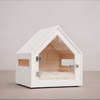 Maison pour chat et chien en bois fermée de luxe sur mesure, lit pour animaux de compagnie d'intérieur avec 3 options de taille, vente en gros