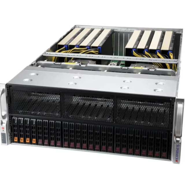 Supermicro AS-4125GS-TNRT 4U GPU Server for AI Supports up to 8 PCIe GPUs with Dual AMD EPYC 9004 or 9005