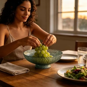 Plato de Vidrio Transparente de 7.87 Pulgadas para Ensaladas y Postres, <span class=keywords><strong>con</strong></span> Logotipo Personalizado, Ecológico, Apto para Microondas y Lavavajillas, <span class=keywords><strong>Vajilla</strong></span> para Restaurantes y Hoteles - Product Image 3