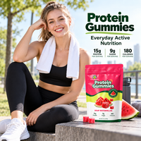 Gummies protéinés OEM, protéines de lactosérum, acides aminés essentiels, gummies EAA, créatine monohydrate, sans sucre, collation protéinée de lactosérum