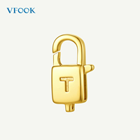 Fermoir à ressort carré multifonctionnel personnalisé VFOOK Findings en or véritable 18 carats pour la réparation de bijoux