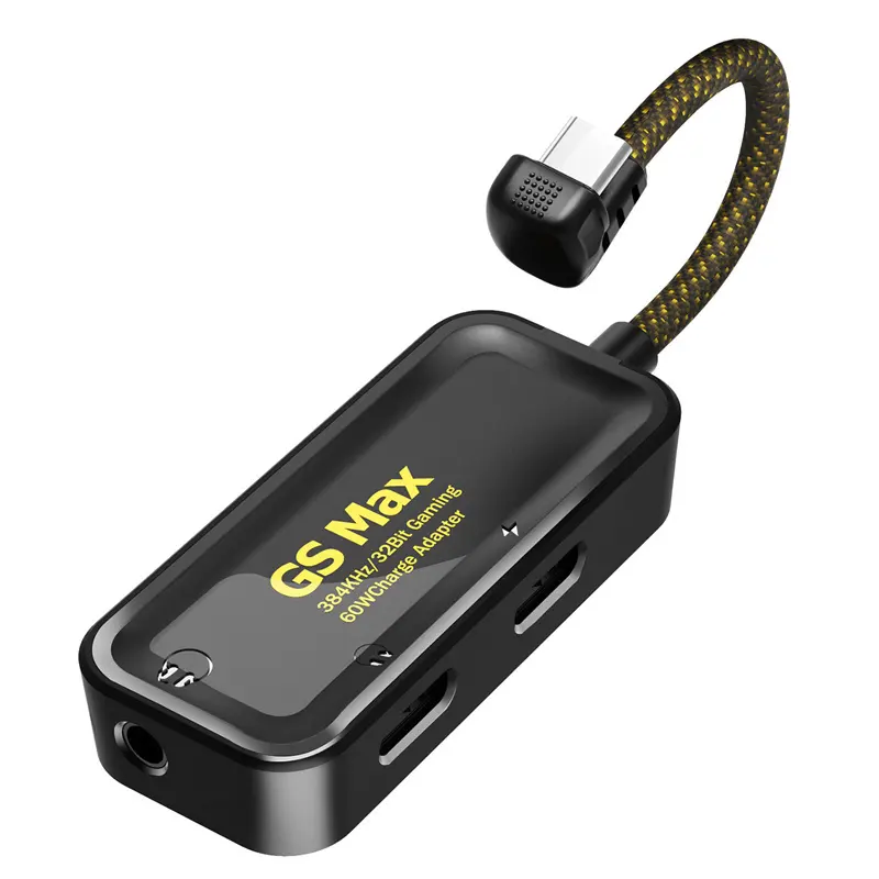PLEXTONE GS Max Type-C 60W 빠른 충전 헤드폰 커넥터 3-in-1 휴대 전화 사운드 카드 충전 어댑터
