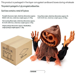 Decorazione di Halloween: Clown Oscillante a Mezzo Busto, Teschio, Zucca, Fantasma Mangiapersona con Sensore Elettrico, Luminoso e Sonoro per un'Atmosfera Terrificante - Product Image 3