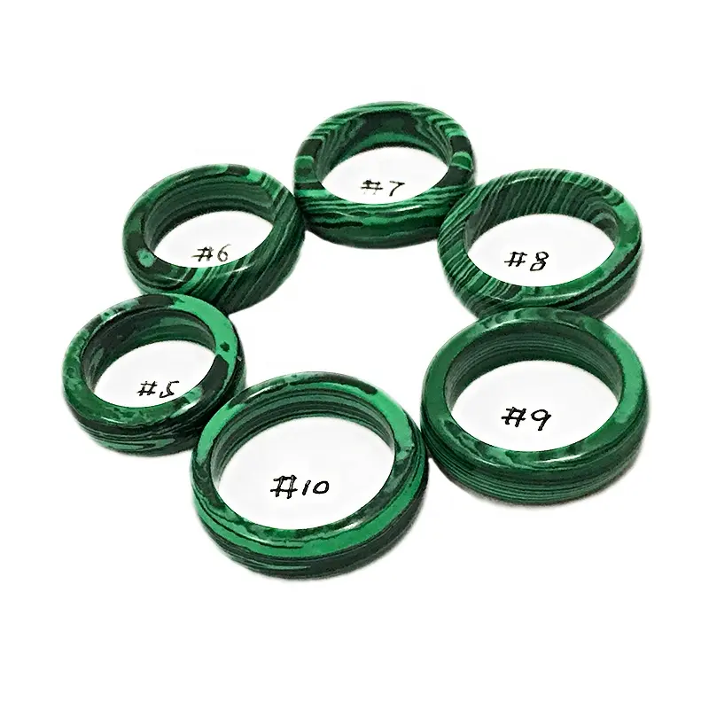 Anelli in malachite sintetica anelli in pietra di malachite artificiale misura #7 #8 #9