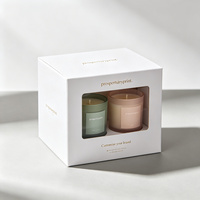 Boîte d'emballage en papier pliable de luxe pour bougies, personnalisable avec votre propre logo, impression et vernissage promotionnels