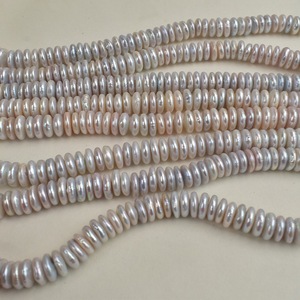 Perla de Agua Dulce Blanca de 12-13 mm, Accesorio para Collar DIY, Luz Intensa, Orificio Apilado, Botón Circular, Perla Suelta Semiterminada - Product Image 3