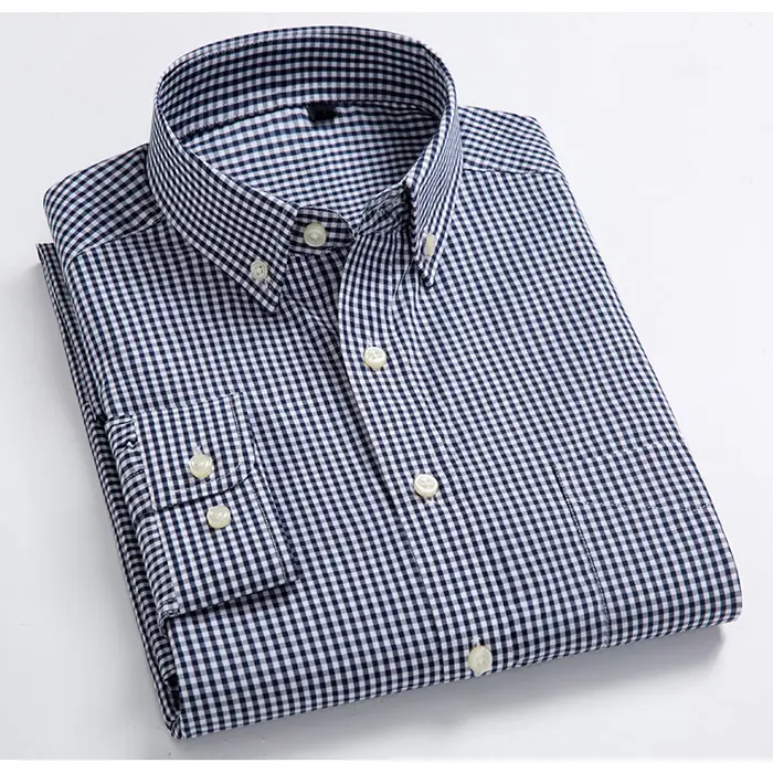 Camisas oxford casuais masculinas, de alta qualidade, design de lazer, xadrez, camisas sociais, 100% algodão, manga curta, vestido masculino