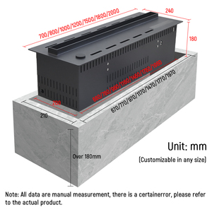 <span class=keywords><strong>Cheminée</strong></span> électrique en métal intégrée à vapeur d'eau 3D, utilisation domestique et hôtelière, contrôle par application 64 couleurs, protection contre la surchauffe, anglais - Product Image 6