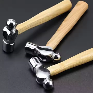 Mini Martillo Multifunción de Cabeza Redonda de Acero con Mango de Madera Cromado para Proyectos de Bricolaje - Product Image 3