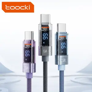 Toocki 유형 C 100w 고속 충전 케이블 디지털 USB 디스플레이 디자인 pd 데이터 케이블