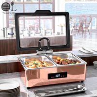 OULU Kommerzieller Smarter Elektrischer Buffet-Wärmebehälter mit Hydraulischem Deckel, Luxuriöser Speisenwärmer für Restaurants, Buffet-Ausstattung, A+++ Energieeffizienz