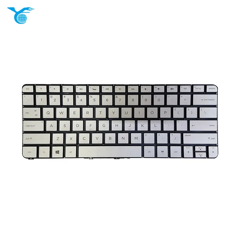 Teclado plateado para ordenador portátil, reemplazo retroiluminado para teclados MP-13J73USJ886 2009-001