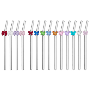 قش شرب زجاجي متعدد الألوان صديق للبيئة من البوروسيليكات على شكل ربطة عنق للنبيذ وإكسسوارات البار - Product Image 2