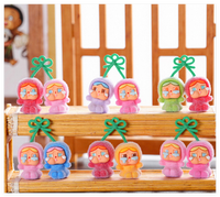Poupée bébé pleureuse en résine miniature colorée avec flocage, figurine 3D miniature, charme lapin fille, jouet surprise pour enfants, sac chanceux