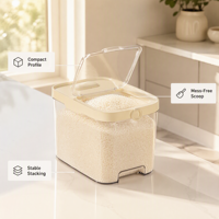Boîte de rangement pour riz, hermétique, anti-insectes, en plastique alimentaire, avec système de pression, pour la cuisine