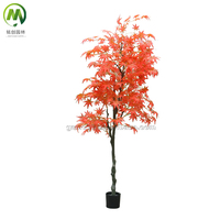 Arbre d'érable artificiel rouge populaire en promotion, arbre d'érable japonais en plastique pour décoration extérieure ou intérieure
