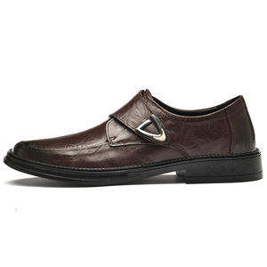 Chaussures Derby Homme en Cuir Véritable Gratté Fait Main, Style Décontracté et Habillé pour l'Automne, Idéales pour le Mariage ou les Cérémonies - Product Image 2