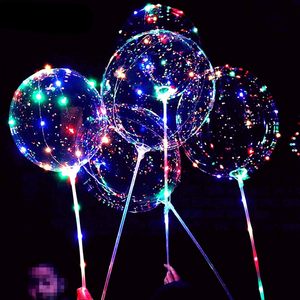 ลูกโป่งโบบา LED ใส - ของตกแต่งงานปาร์ตี้หลากสีสันสำหรับงานแต่งงาน วันเกิด วันวาเลนไทน์ อีสเตอร์ และงานเลี้ยงฉลองเปิดเทอม |   วัสดุพีวีซี - Product Image 1