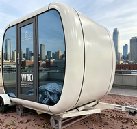 Mini-maison capsule spatiale portable, mini-remorque avec cuisine sur roues pour camping, complexe hôtelier, bureau mobile, chantier de construction
