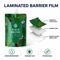 Pochette de recharge personnalisée imprimée pour masque capillaire naturel, pochette à bec verseur pour traitement profond, emballage pour soins capillaires, pochette stand-up pour lait et aliments pour animaux de compagnie