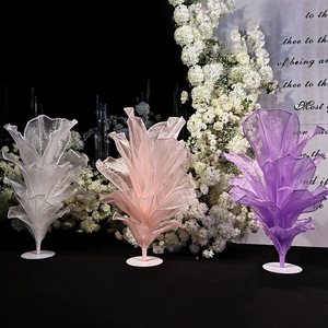L109 Nouveau design, faux bouquets géants en organza, grands centres de table floraux artificiels, fleurs géantes pour la décoration de table de mariage - Product Image 4