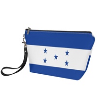 Pochette de voyage en PU avec drapeau national personnalisé du Honduras pour les voyages à l'étranger, rangement de cosmétiques et approvisionnement en gros