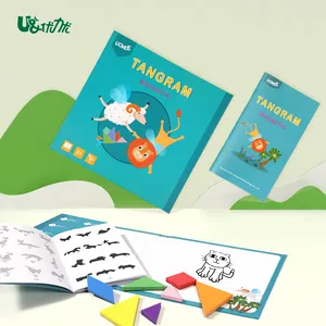 UCMD Mainan Edukasi Anak-anak, Mainan Puzzle Tangram Magnetik untuk Anak-anak