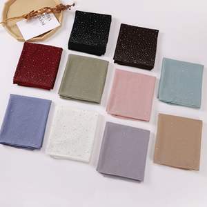 <span class=keywords><strong>2025</strong></span>年女性モジャマレーシア人シマーヒジャブサウジヘビーシフォンヒジャブダイヤモンドラインストーンスカーフ - Product Image 3