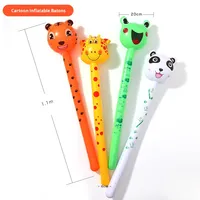 Juguete Inflable de PVC con Forma de Cabeza de Animal para Niños, Palo Largo con Cuello Largo, Jirafa, Conejo, Rana, Dibujos Animados, Palo de Animal Inflable