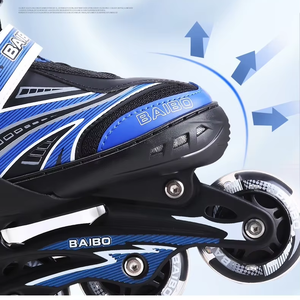 स्पष्ट थोक फैशन 4 व्हील एडजस्टेबल रोलर स्केट्स फ्लैशिंग व्हील्स सिंगल रो रोलर स्केट्स - Product Image 3