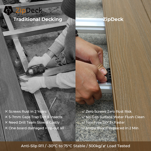 Sistema de Suelo Modular ZipDeck de Mexytech, Resistente a los Arañazos, con Textura Premium, para Renovación de Balcones y Jardines en Villas de Lujo - Product Image 2