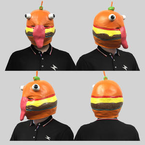 BAIGE Funny <span class=keywords><strong>Burger</strong></span> Cartoon Latex Headgear para el día de Halloween Party Performance Masquerade Spoof Film and Television Mask Props - Product Image 4