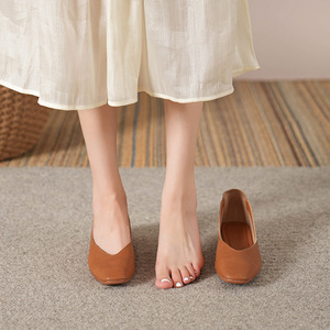 <span class=keywords><strong>Ballerine</strong></span> da Donna in PU di Tendenza, Colore Unico, con Fodera in Pelle Leggera, Chiusura Slip-On per Estate, Primavera e Autunno - Product Image 3