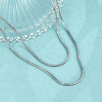 Collier chaîne serpent simple en tungstène électroplaqué, style américain cool, polyvalent, long, aspect haut de gamme, bijoux d'usine