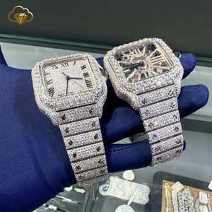 Reloj Hip-Hop de Acero Inoxidable con Movimiento Mecánico, Resistente al Agua, Moderno, con Diamantes Moissanite - Product Image 2