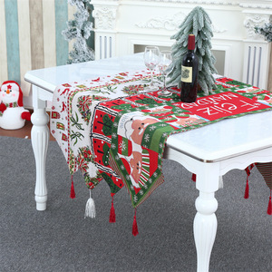 Dropshipping Shopify <b>Christmas</b> Knit Fabric <b>Table</b> Runner Creative Holiday Home Decor Santa <b>Tree</b> Wreath Design - Product Image 6