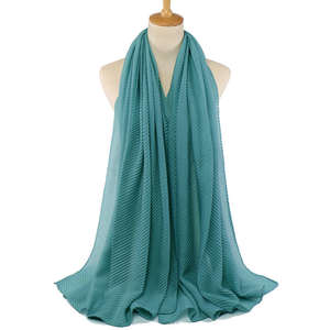 2025 nouveau luxe mode couleur unie décontracté doux coton écharpe respirant foulard Hijab pour les femmes personnalisable dubaï toutes les saisons - Product Image 5