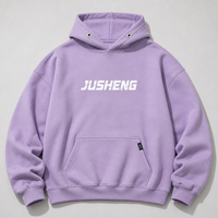 Sudadera con capucha corta personalizada de algodón 100% tejido, de alto gramaje (400-500 g/m²), corte holgado y extragrande, ecológica, bordada para otoño.