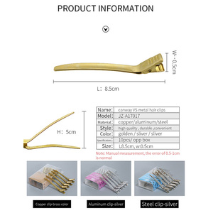 Kapsalon Koperen Clips Voor Haar Styling Sectioning Koperen Clips Haarspelden Voor Kappers Gereedschap Kapper Tool Stalen Metalen Clips - Product Image 3