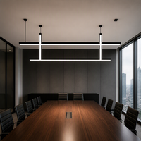 Luminaire linéaire LED suspendu 50x75mm en aluminium rectangulaire, à intensité variable, 120 degrés, éclairage de plafond intérieur pour bureau