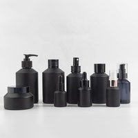 Flacon compte-gouttes en verre cosmétique noir mat dépoli à épaule inclinée, sérigraphie, 30ml/50ml/100ml pour lotion - Grande Vente