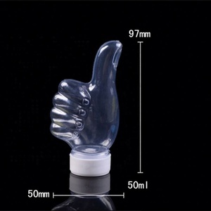 New Product Attractive Hand Shape Fashion Design PET <b>Plastic</b> Juice Water Bottle 50ml Beverages Milk Tea Bottle With <b>Cap</b> - Product Image 2