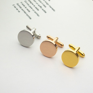 Fabricant Fournisseur – Ensemble de boutons de manchette en acier inoxydable personnalisables avec logo vierge pour hommes, pinces à cravate et boutons de manchette en métal de forme personnalisée - Product Image 5