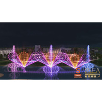 Fontaine flottante de lac de dessin d'autocad de fontaine changeante de couleur