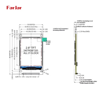 2,8 Zoll 4 SPI Serieller Anschluss TFT LCD Kapazitives Touchscreen-Anzeigemodul IPS-Version Schwarz 320x240 ILI9341V